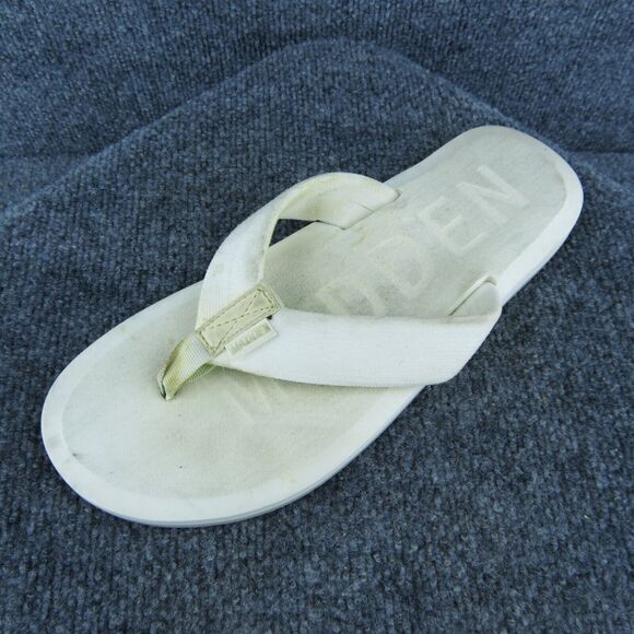 Madden Beachy Men Flip Flop‎ Sandals Off White Synthetic Slip On Size 9 Medium - Picture 1 of 10